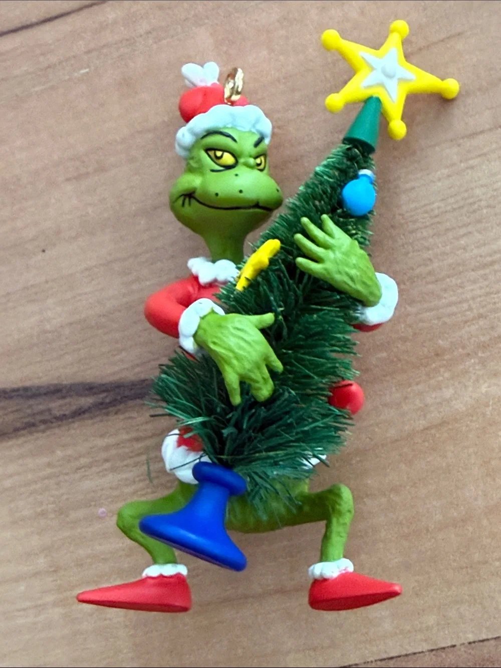 Vintage 2005 Hallmark Dr. Seuss Grinch Tree Napper At Work Christmas Ornament